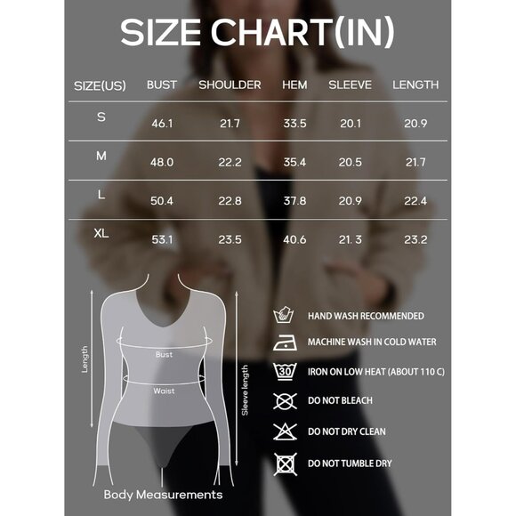 Women Zip Up Fleece Sherpa Jacket Coat Warm Cropped Casual Workout - Picture 7 of 7